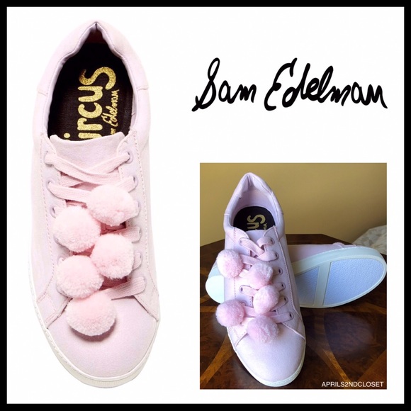 Sam Edelman Shoes - SAM EDELMAN PINK VEGAN SUEDE POM POM SNEAKERS A3C